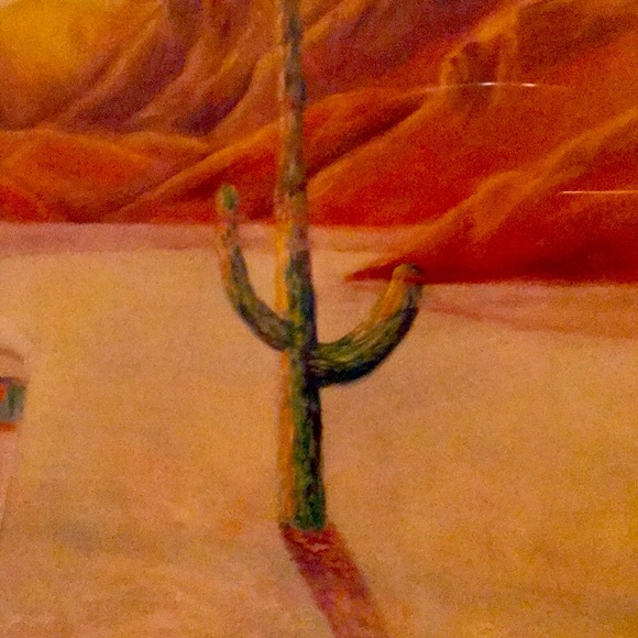 SOUTHWESTERN ART WITH OAK FRAME - Picture 4 of 8